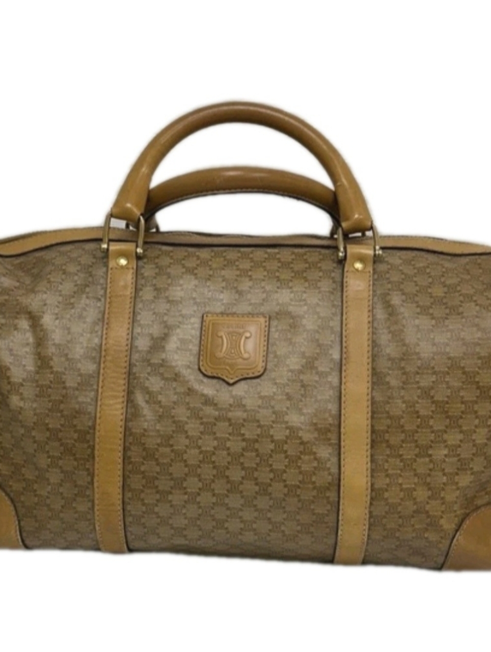 Celine Macadam Brown Unisex Leather Boston / Travel Bag - Picture 3 of 15